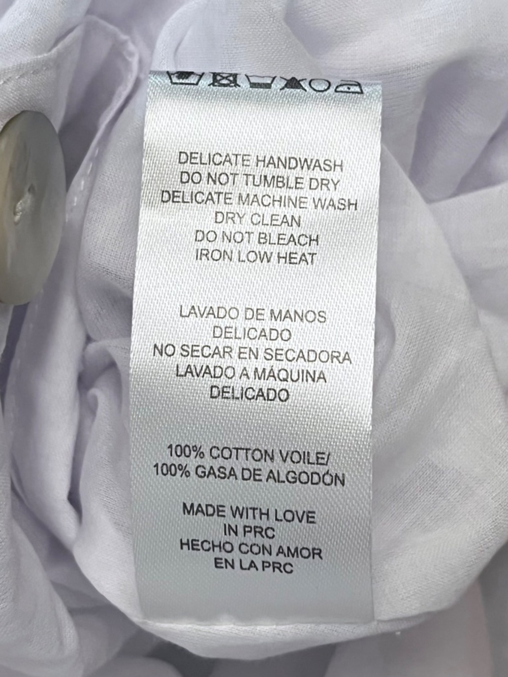 Erika Pena Ella White Tiered Maxi Dress Cotton Voile Button Front Boho OS NWT - Picture 8 of 9